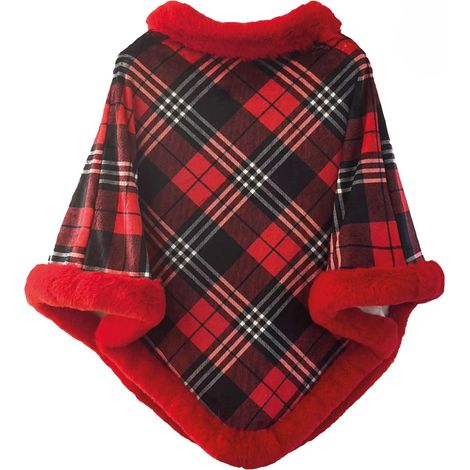 Preziosa Home Mantella / Poncho Natale Bordo in Pelliccia Ass. Tg. Unica Poliestere 1 Pz