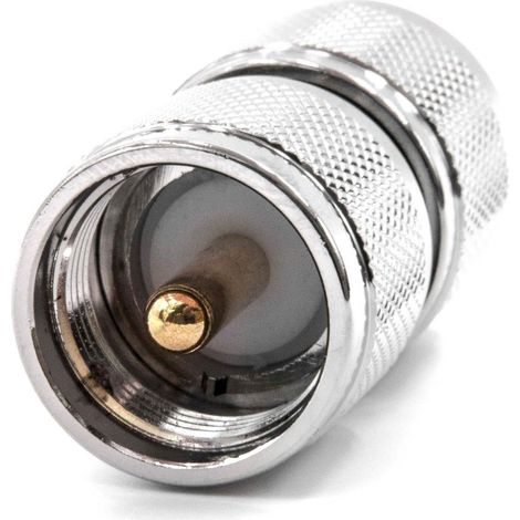 vhbw N Adapter (m) to UHF PL259 plug for various High-Frequency Technology Devices - HF Coaxial Adapter, Silver
