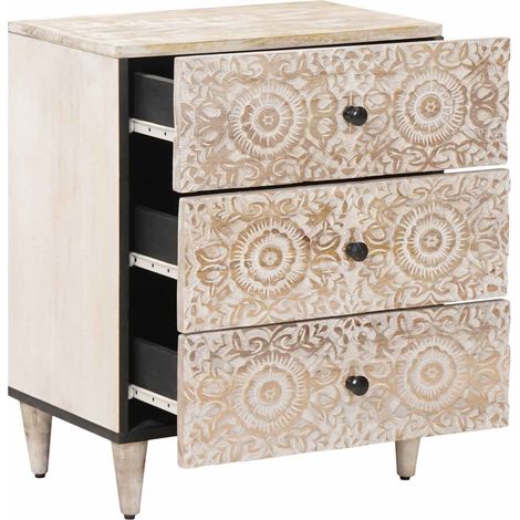 Maison Exclusive - Mobiletto da Letto con cassetto Bianco 50 x 33 x 60 cm (1/5)