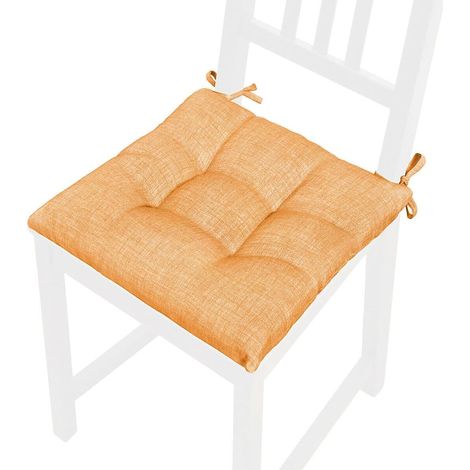Cuscino Sedia Pastello Morbido Universale Coprisedia Cotone Imbottito 100% Made In Italy - Arancione
