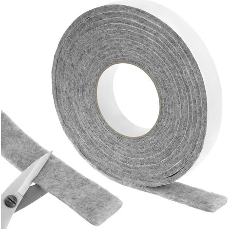 Feutrine autocollante 5m x 3cm x 0.4cm, Patins Feutre adhésif, pour la Protection des Meubles et des fenêtres (1/5)