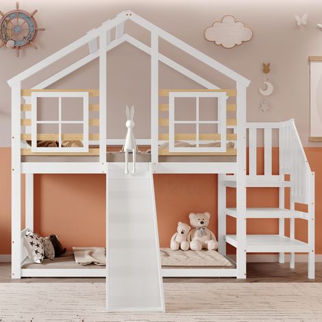 Lit superposé idéal pour enfants et adolescents Multicouleur Bois 90x200 cm (1/5)