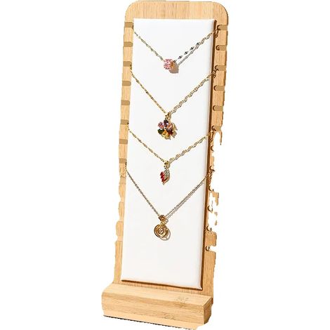 Soporte para collares, de madera, de uso versátil, color blanco. (1/2)