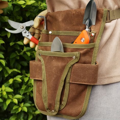 Robuste Gürteltasche für Gartengeräte für Damen und Herren – Strapazierfähige Nylon-Hüfttasche mit mehreren Fächern und verstellbarem Gurt, Werkzeugorganizer für Gärtner und Klempner (1/5)