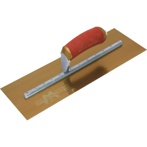 Marshalltown MPB145GSD Pre-Worn PermaShape Finishing Gold Stainless Steel Trowel with DuraSoft Handle, 14 x 5 inches