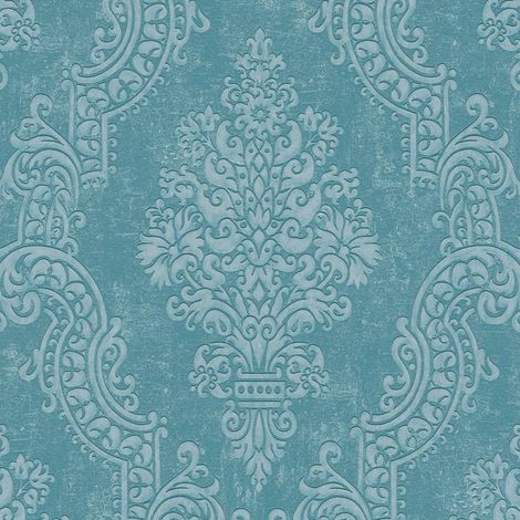 Vliestapete Blau Barock Tapete Gemustert gerader Ansatz Pure Elegance (1/5)