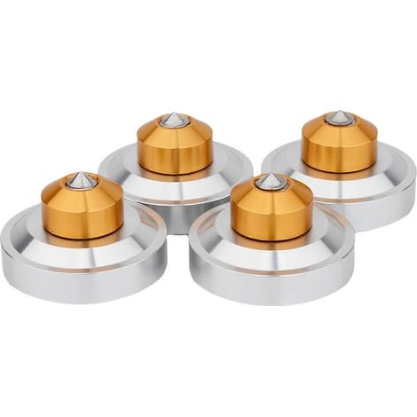 Pieds de support isolants en aluminium avec amortisseurs pour amplificateur audio Hi-Fi, argent et or. (1/5)