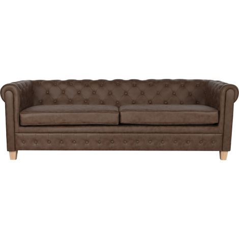 Sofa Poliester Madera 216X78X70 3 Plazas Marron (1/5)