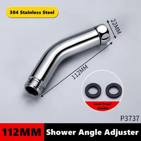Adaptateur coudé pour pommeau de douche en acier inoxydable (112 mm)