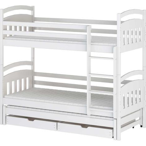 LIT SUPERPOSÉ JUVÉNILE EN BOIS NASU - Blanc - 80 x 190 (1/5)