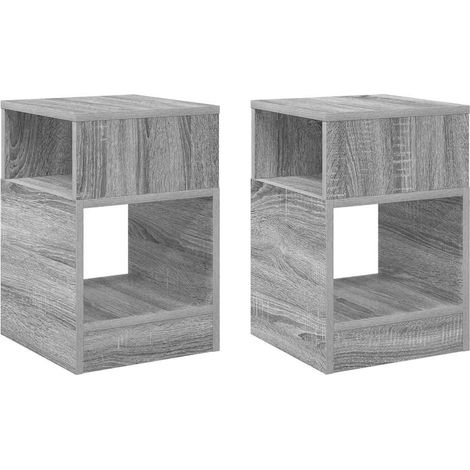 Maison Exclusive - Mesa Auxiliar 2 pcs Gris Sonoma 30,5 x 30 x 45