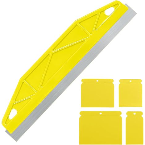Outils de coupe de peinture en acier inoxydable de 12 pouces Outil de coupe de peinture de protection 4 pièces Kit de protection pour papier peint (Jaune) (1/5)