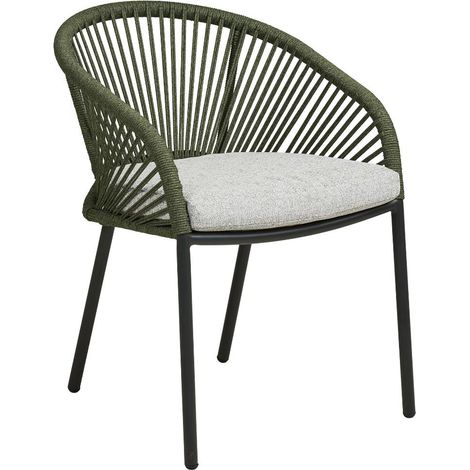 Noomi chaise de jardin avec coussin gris, vert. (1/5)