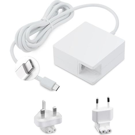MicroBattery MBXUSBC-AC0001-W Adattatore di alimentazione e inverter per interni 45 W White - Alimentatore (Interno, 45 W, Laptop, Bianco)