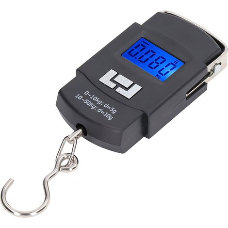 Gepäckwaage mit Digitalanzeige, 50 kg Tragkraft, tragbares Wiegeinstrument zum Einkaufen und Angeln (1/5)