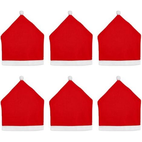 Housse de Chaise Noel - Chapeau de Père Noël - Pour Décoration Salle à Manger - 6 Pièces (1/5)
