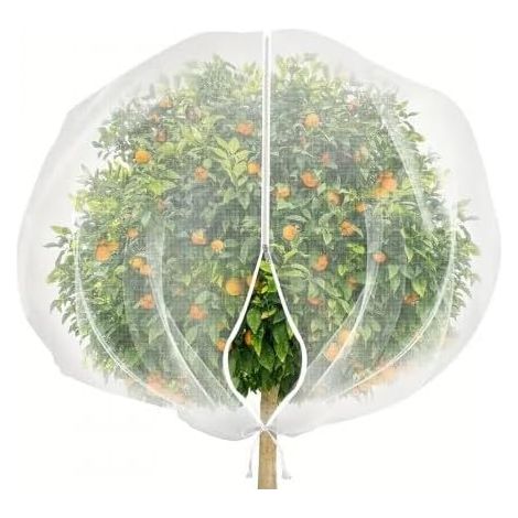 Filet de Protection pour Arbres fruitiers avec Fermeture éclair, Filet à Fruits en Maille Fine, adapté aux Oiseaux pour Fruits, Arbres fruitiers, fraisiers, légumes et Fleurs,100 x 120 cm (1/5)