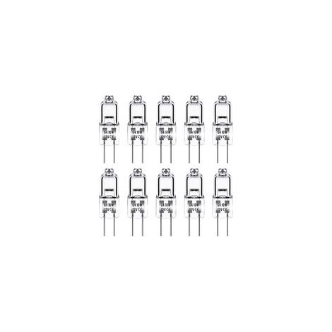 G4-Halogenlampe, 12 V, 10 W, warmweiß (3000 K), 150 lm, dimmbar, G4-Halogenlampe, klare Kapsellampe, 10er-Packung (1/5)