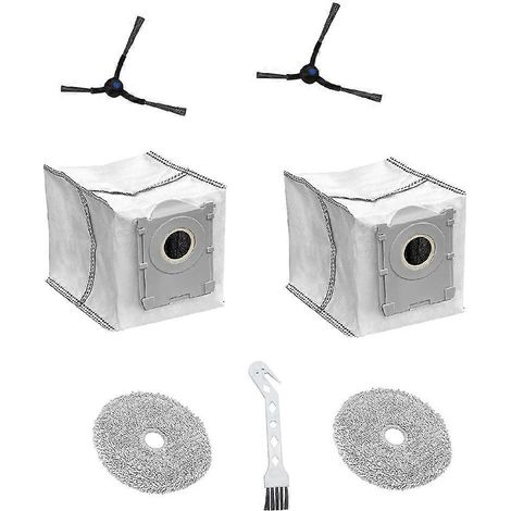 Kit de rechange pour brosse latérale de nettoyage, sac à poussière et chiffon de nettoyage pour mini robot aspirateur (1/5)