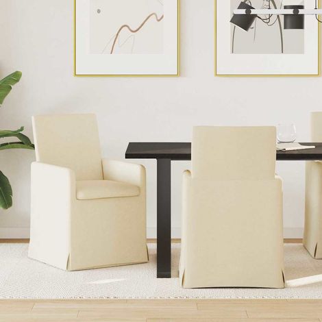 Esszimmerstühle 2 pcs Creme 57 x 67 x 95 cm Stoff (1/5)