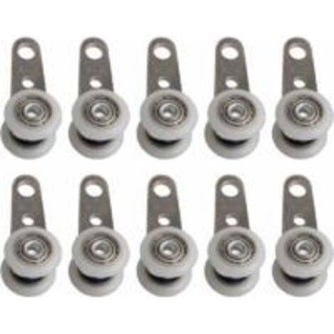 Juego de 10 rodillos para ventanas o puertas correderas - Metal y plástico - 4,5 x 1,9 cm (1/5)