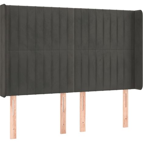 Maison Exclusive - Testiera ad Orecchio GrigioScuro 147x16x118/128cm in Velluto