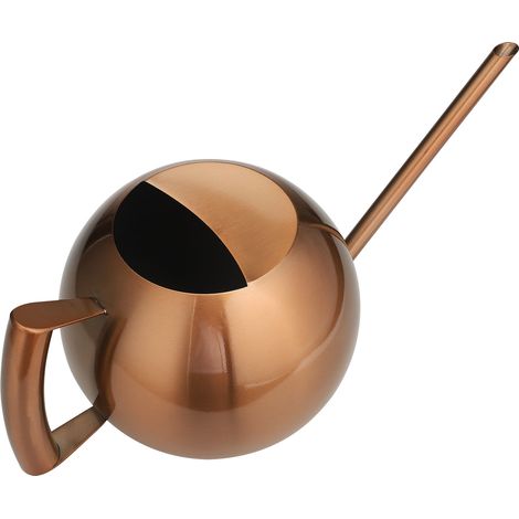 Multifunktionale Gießkanne aus Edelstahl mit langer Düse, Metall-Gartengießkanne für drinnen und draußen, Bronze (1/5)