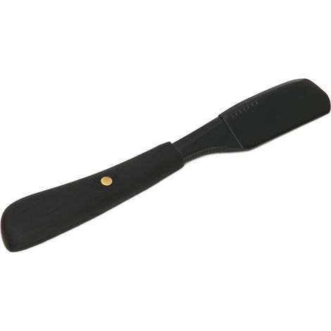 Porte-lame de rasoir droit professionnel en bois pour barbier vintage noir (1/5)