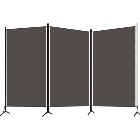 Paravent Cloison de séparation 3 panneaux, Pour Jardin, Balcon, Terrasse Anthracite 260x180 cm OIB2984E