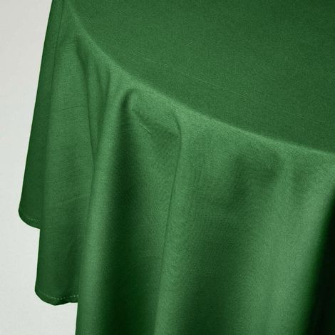 HOMESCAPES Nappe ronde de Noël Verte en coton, HOMESCAPES Nappe en tissu 178 cm (1/5)