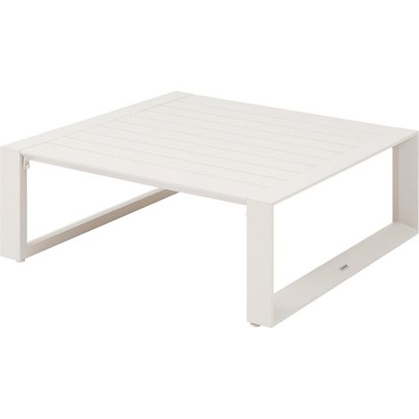 Table basse de jardin carrée Allure avoine 97 x 97 x 37cm en aluminium - Hespéride