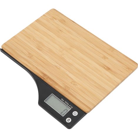 Balance numérique professionnelle TY-005 pour la maison, en bambou, avec fonction de pesage électronique (1 g - 5 kg). (1/5)