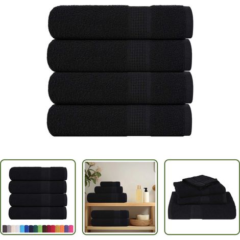 Baumwolle - Handtücher FROGN 4 Stk. Schwarz 50x100 cm 360 g/m² (1/5)