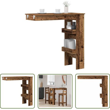 vidaXL Wand-Bartisch Altholz-Optik 102x45x103,5 cm Holzwerkstoff (1/5)