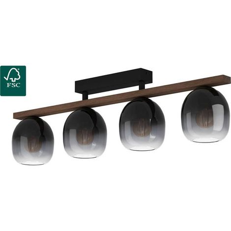 Plafoniera Moderna Filago Acciaio Nero 4 Luci E27 (1/5)