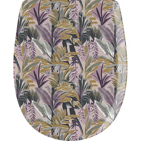 Abattant Ariane déclipsable WC "Purple Jungle" à descente assistée - Olfa