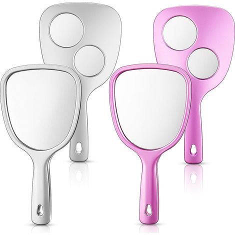 Lot de 2 miroir de poche, double face grossissant x2 et x3, plastique durable, pour femme et fille (1/5)