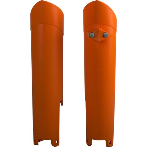Protectores de piernas Polisport para amortiguadores KTM SX, SXF, EXC y EXCF, color naranja.