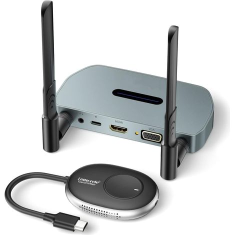 Transmetteur et récepteur sans Fil HDMI Support 8 TXS vers 1RX 5G 164FT/50M Wireless Transmitter and Receiver pour Streaming Audio et vidéo Depuis Votre PC Ordinateur Portable vers (1/5)