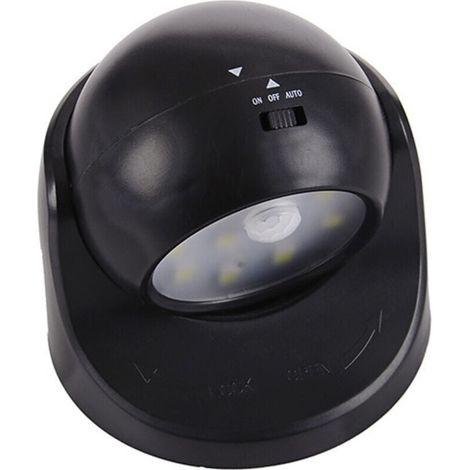 Indoor/outdoor wireless LED floodlight with motion sensor, automatic on/off, batteries included, black