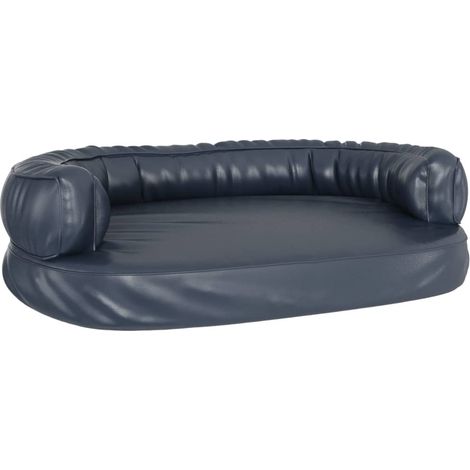 Lit pour chien panier canapé confortable ergonomique mousse foncé 88 x 65cm Similicuir Bleu