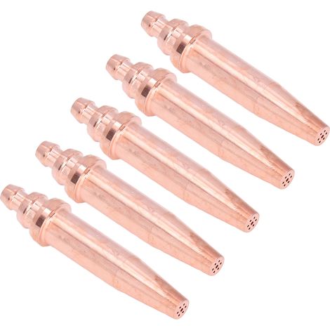Lot de 5 embouts de coupe acétylène G02-3 taille 3, buse chalumeau pression égale accessoire cuivre 50-70mm (1/5)