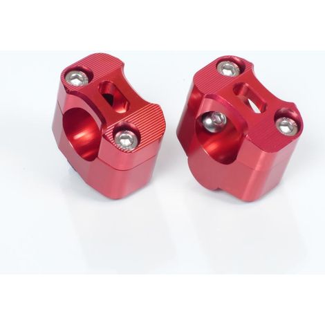 Pontet de guidon Mad pour Auto 22-28mm + H25mm rouge anodisé Neuf (1/2)
