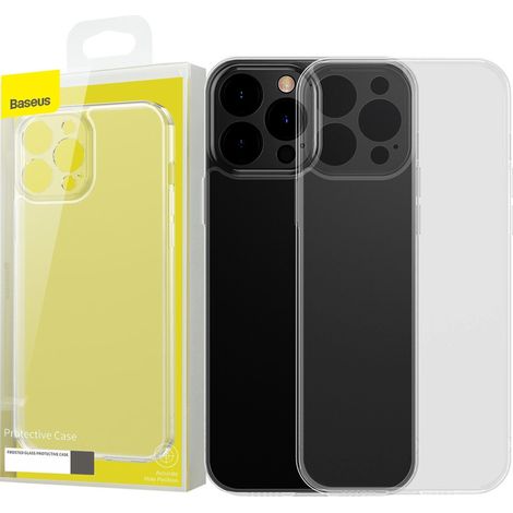 Baseus Schutzhülle aus mattiertem Glas für iPhone 13 Pro Max, Hartschalenetui mit Gelrahmen, transparent (ARWS000802) (1/5)