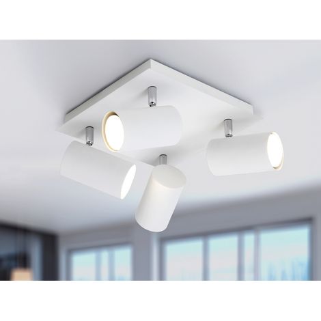 LED Deckenstrahler Weiß 4-flammig, Quadrat 24cm (1/5)