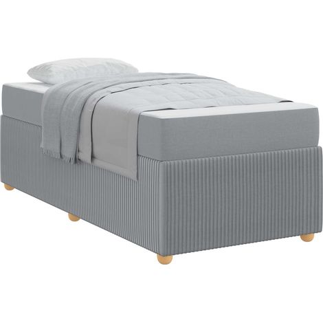 Maison Exclusive - Cadre de lit avec matelas Gris clair 80 x 200 cm tissu