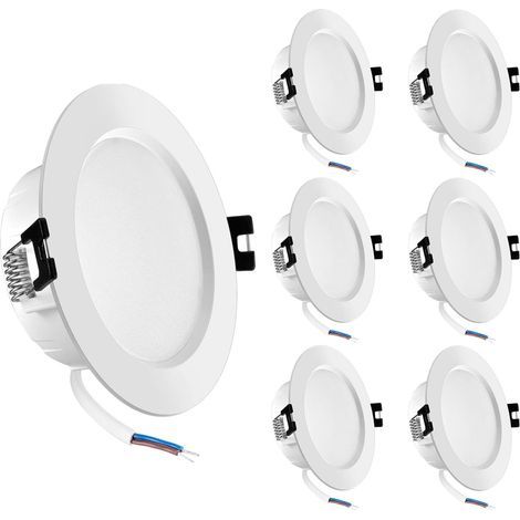 3W Spot Encastrable LED, IP44 étanche LED Plafonnier,Downlight Spot de Plafond, Non Dimmable Plafonnier Rond Pour Salle de Bain, Cuisine, Lot de 6(Lumière blanche positive 6500k) (1/5)