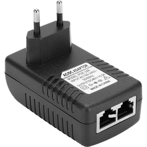 Injecteur d'alimentation CC 48 V 0,5 A 24 W, adaptateur PoE, prise 100-240 VEU (1/5)