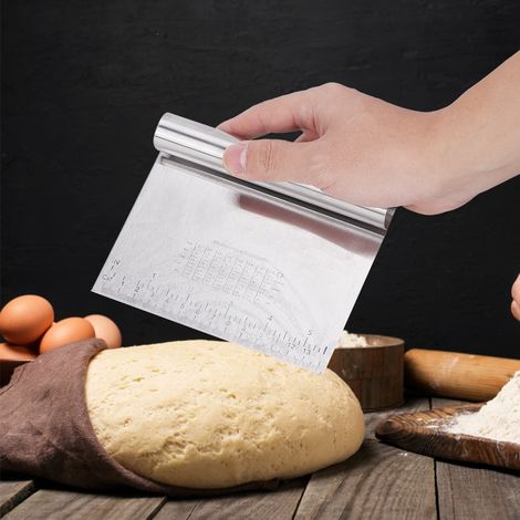 Lot de 2 ustensiles de cuisine en acier inoxydable : balance, coupe-pâte, racloir à pâte, outil de pâtisserie (1/5)