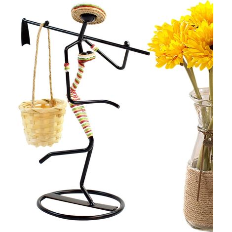 Bougeoir en forme de figurine de femme en fer, idéal pour la  décoration de la maison et de la cuisine, accessoire de décoration d'intérieur unique (1/5)